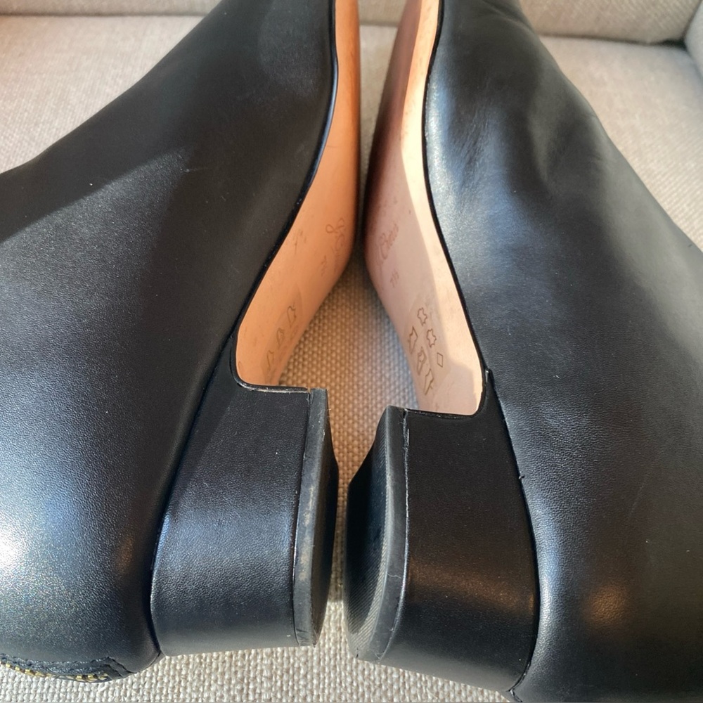 J. Crew Roxie Black Leather Back Zip Ankle Boots in Sz 7.5 with box - Picture 9 of 13